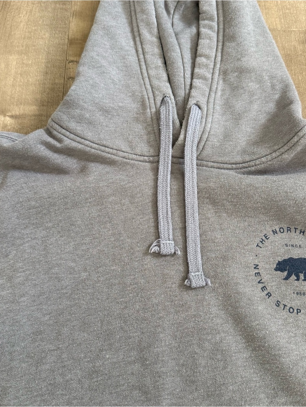 The North Face Hooded Sweatshirt Pullover Gray Navy Men Medium Hoodie Outdoor